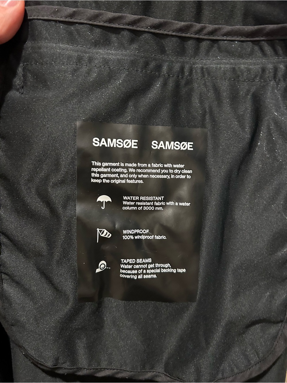 Samsoe Samsoe Stala Long Raincoat Jacket Black , Small - Picture 11 of 15